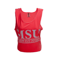 Comfort Colors MSU Bar with White Letters Tank